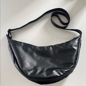 Uniqlo Black Faux Leather Crossbody Bag